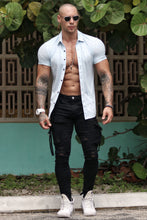 Load image into Gallery viewer, YoungLA Athletic Fit Dress Shirt Button Down Short Sleeve 418