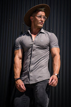 Load image into Gallery viewer, YoungLA Athletic Fit Dress Shirt Button Down Short Sleeve 418