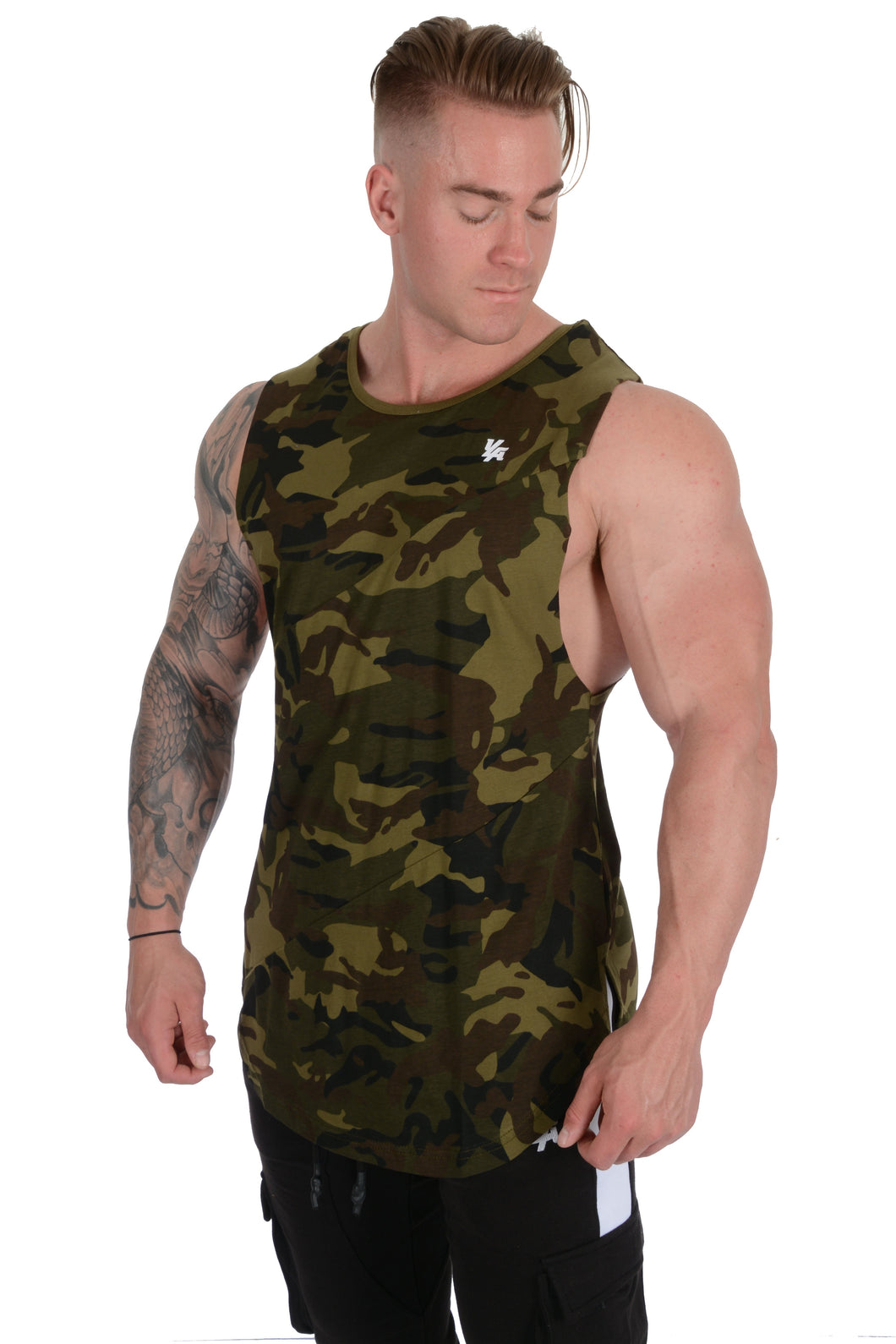 YoungLA Elongated Muscle Cut-Off Bodybuilding Tanks Camo Colors 306