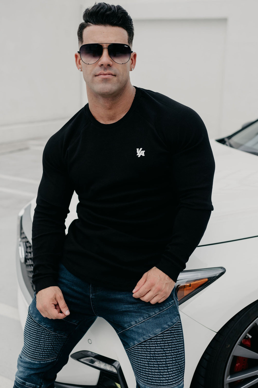 YoungLA Executive Shirts - Ribbed Raglan Long Sleeves 414